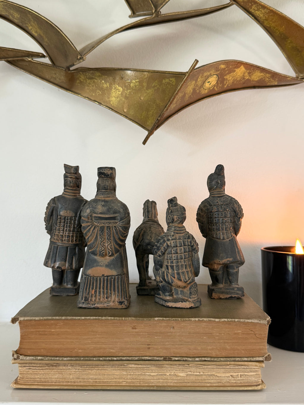 Set of 5 Terracotta Warrior & Horse Figurines | Qin Dynasty Inspired Collection