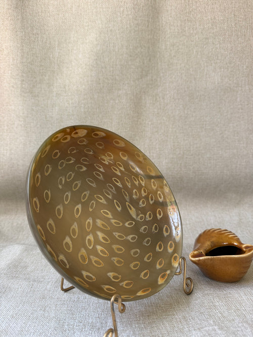 Be Home Peacock Horn Side Plate 7.5" (organic materials, artisan craftsmanship)