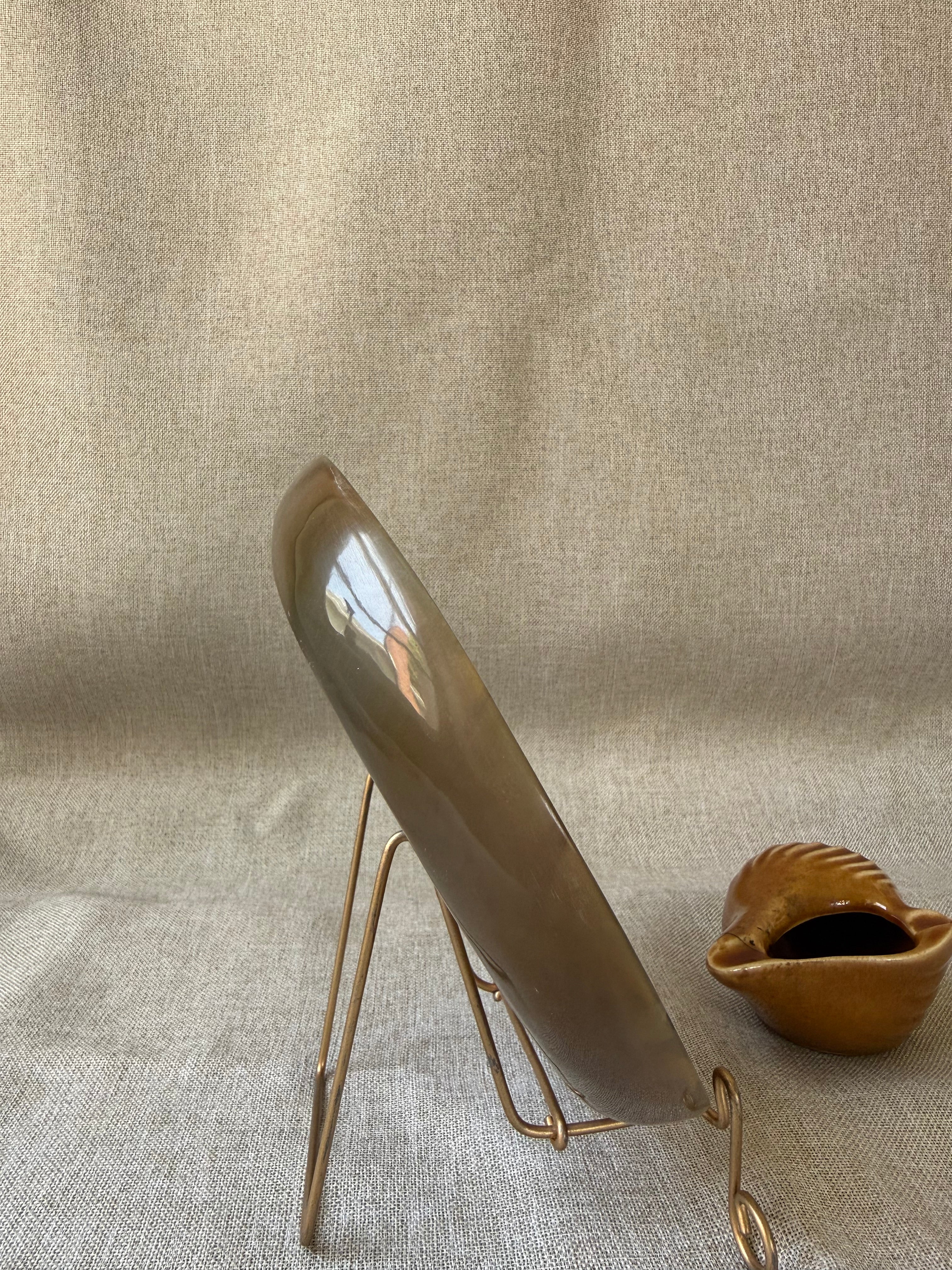 Be Home Peacock Horn Side Plate 7.5" (organic materials, artisan craftsmanship)