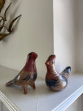 Vintage Tonola Style Mexican Hand Painted Birds (Set of 2)