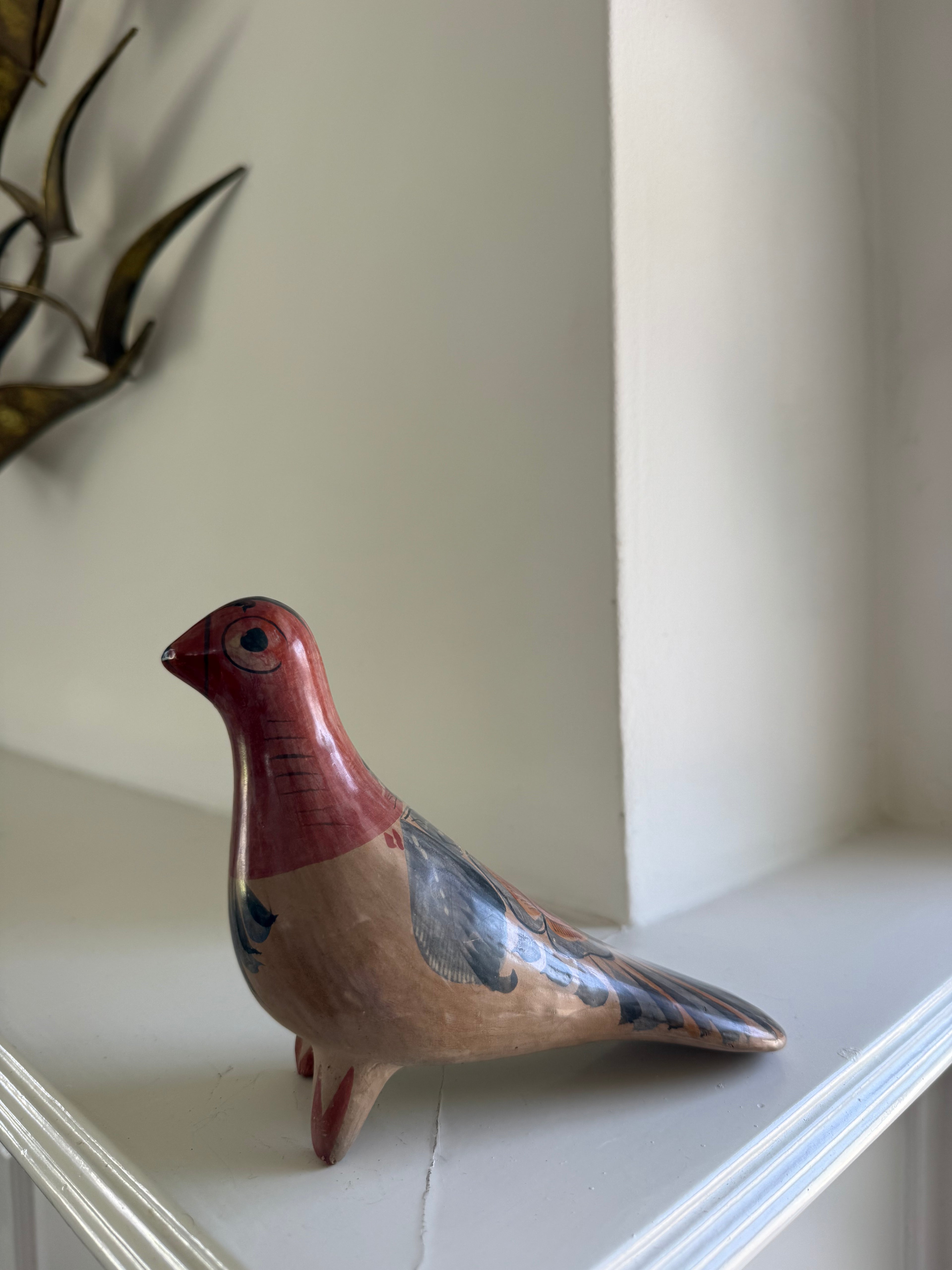 Vintage Tonola Style Mexican Hand Painted Birds (Set of 2)