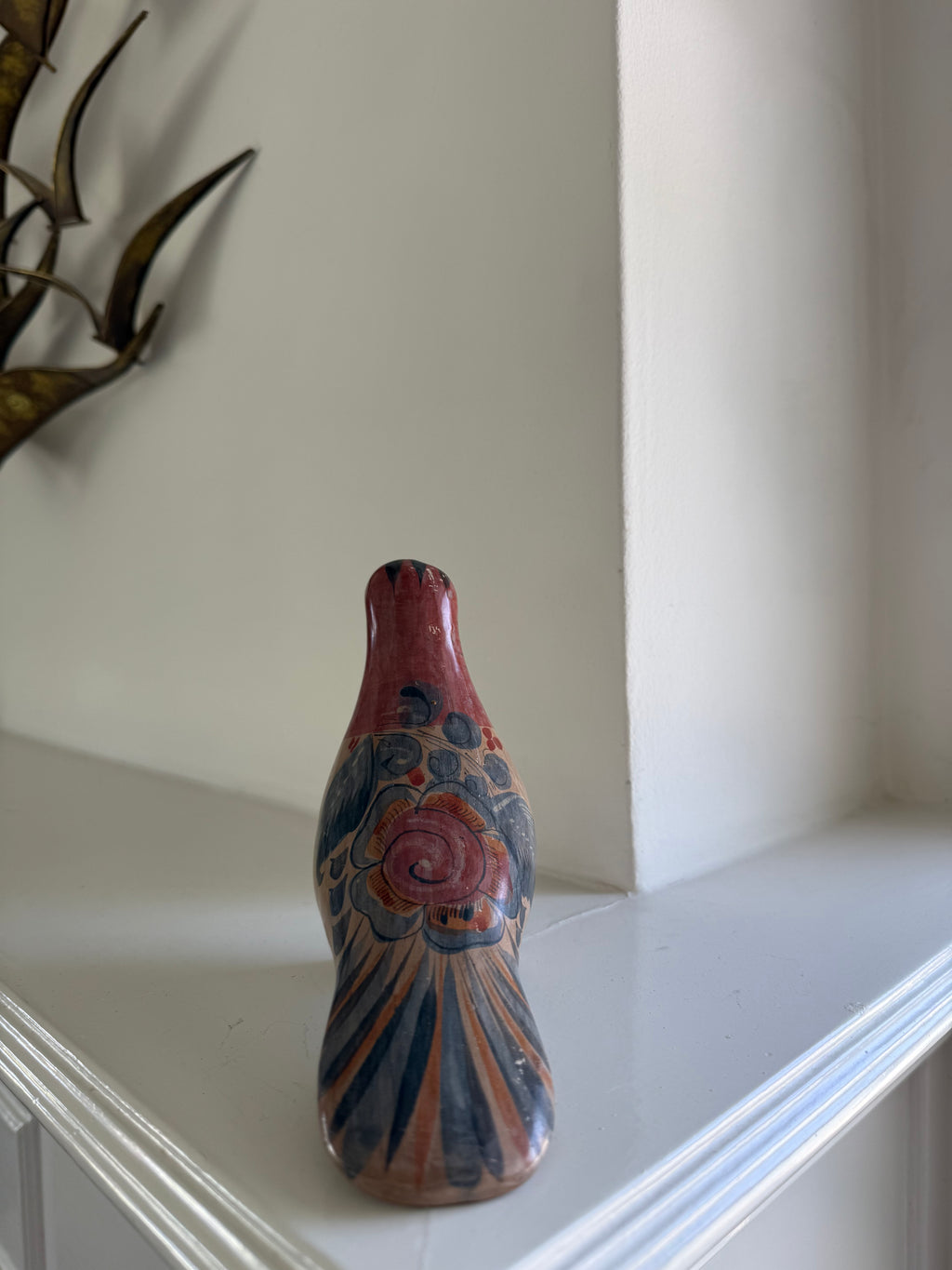 Vintage Tonola Style Mexican Hand Painted Birds (Set of 2)