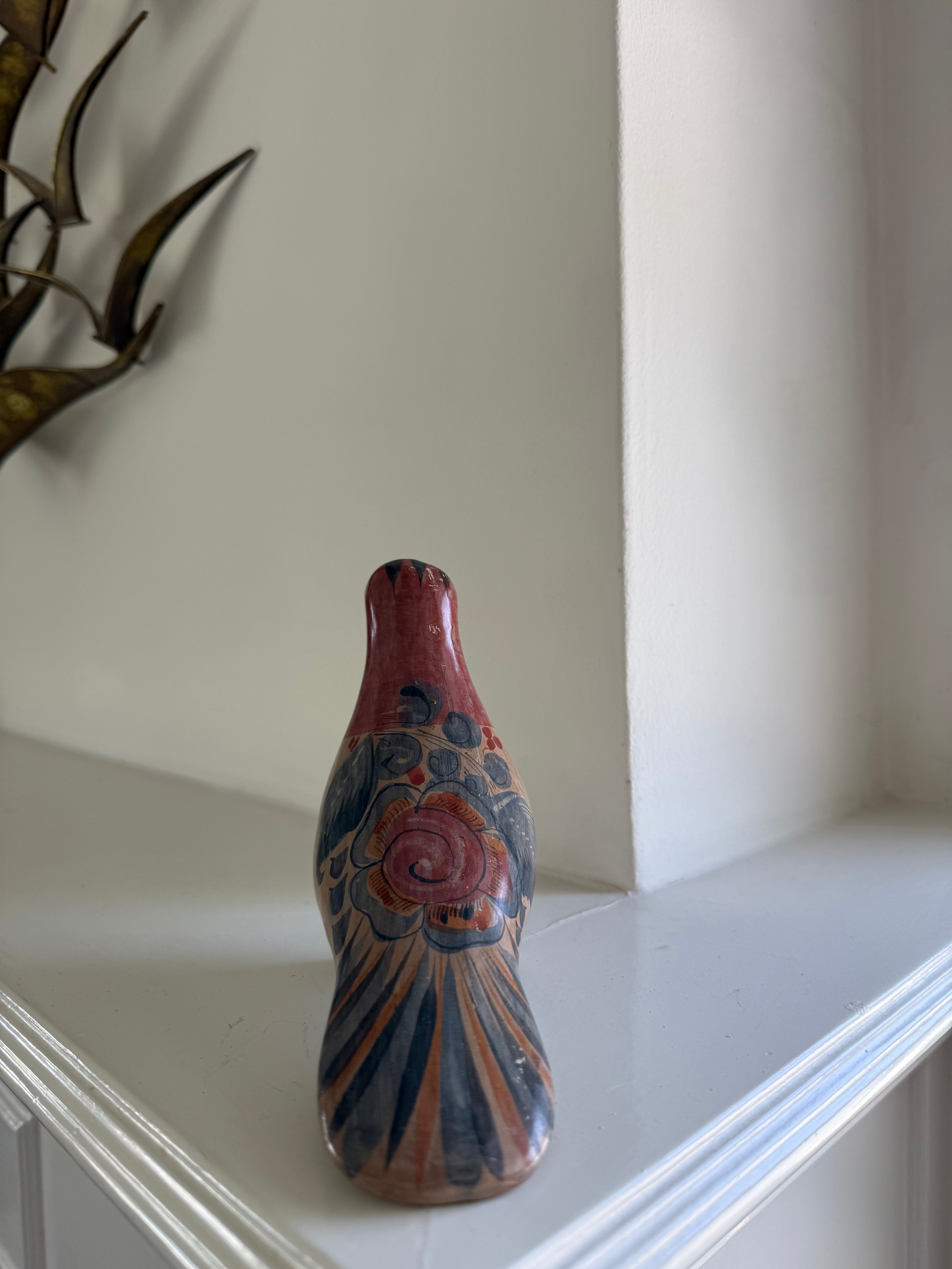 Vintage Tonola Style Mexican Hand Painted Birds (Set of 2)