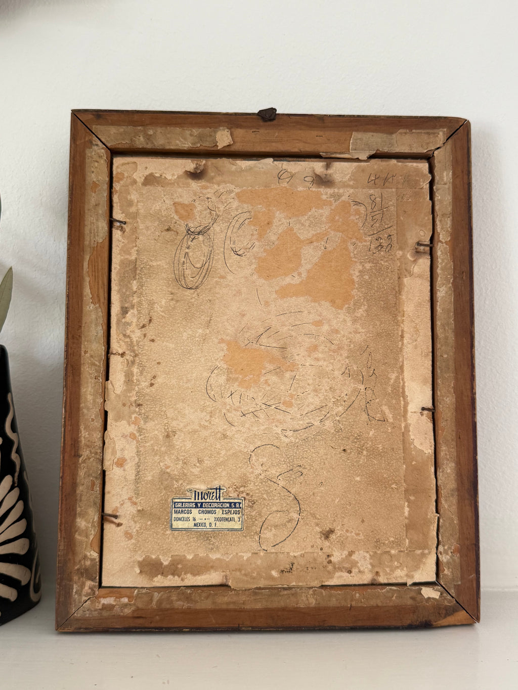 Vintage Mexican Popotillo Straw Art Framed 9.5 x 7.5 1960py)