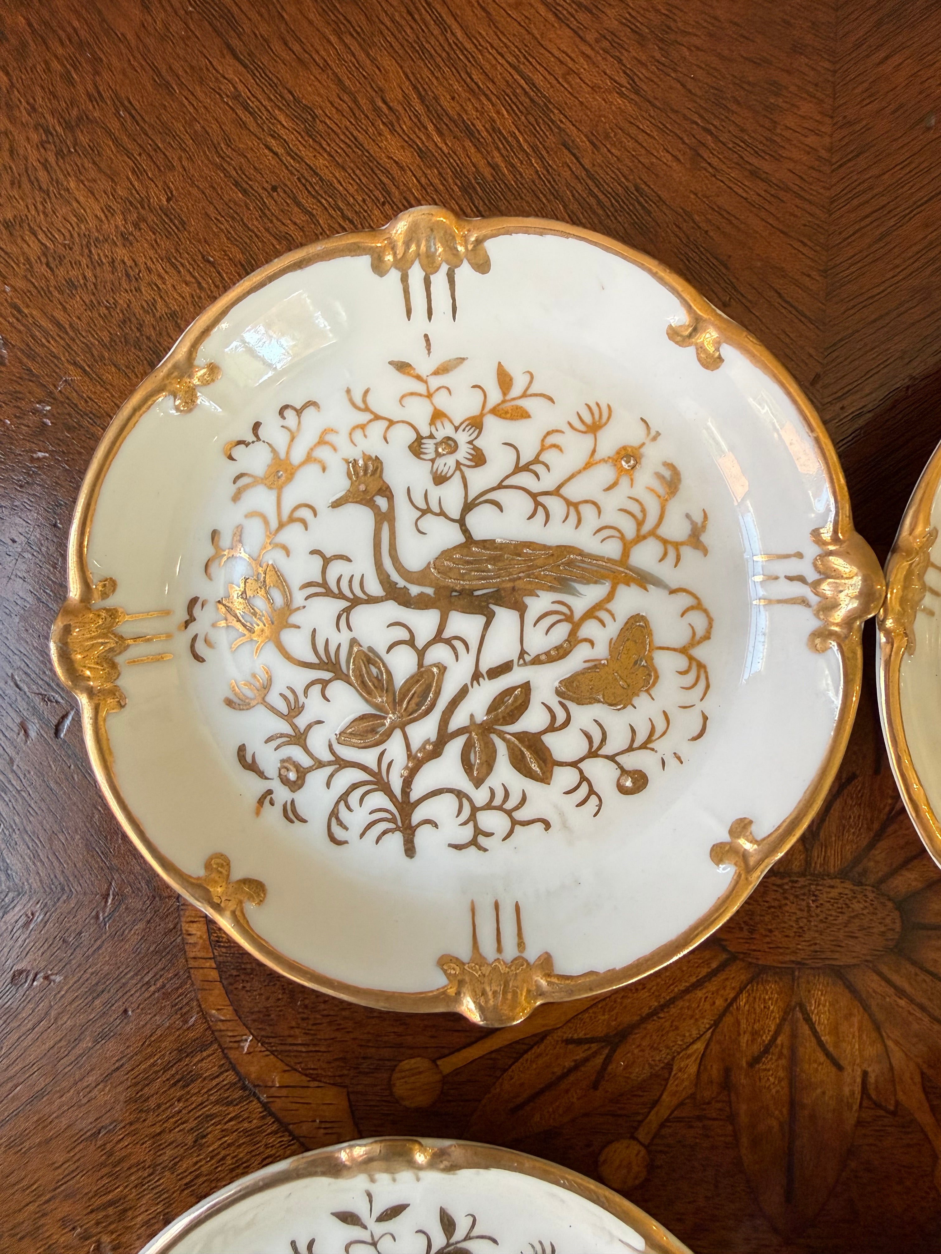 Vintage Ardalt Japan Hand Painted Gold Trim Trinket Dish Set Of 4