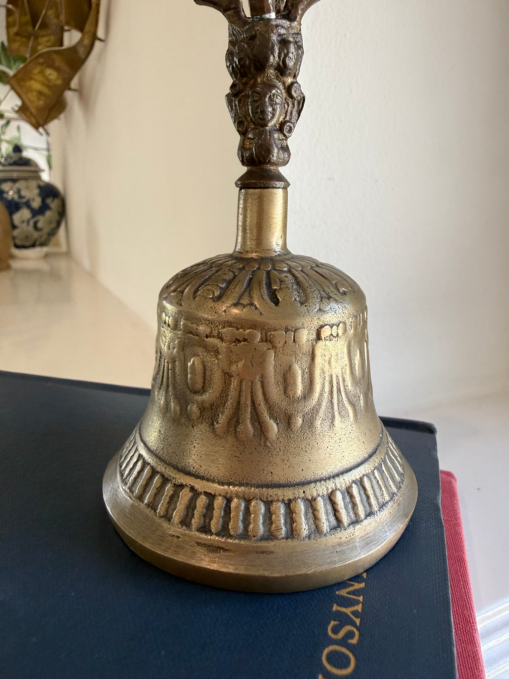 Vintage Brass Tibetan Buddhist Ghanta Bell - Ritual Meditation Altar Handbell