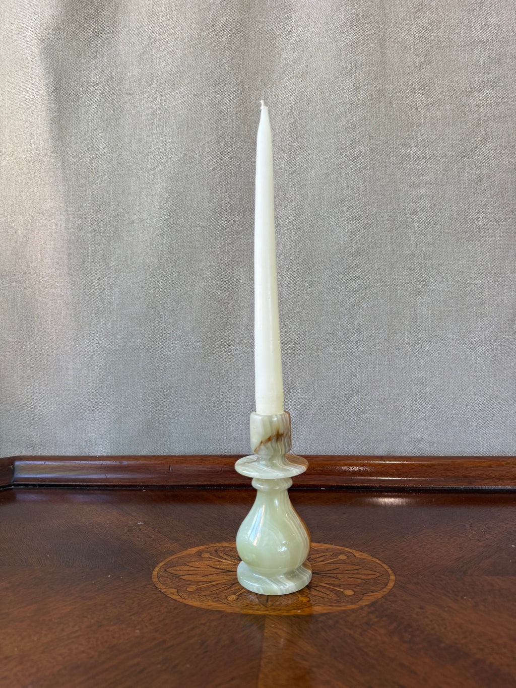 Vintage Handcrafted Onyx Candlestick Holder