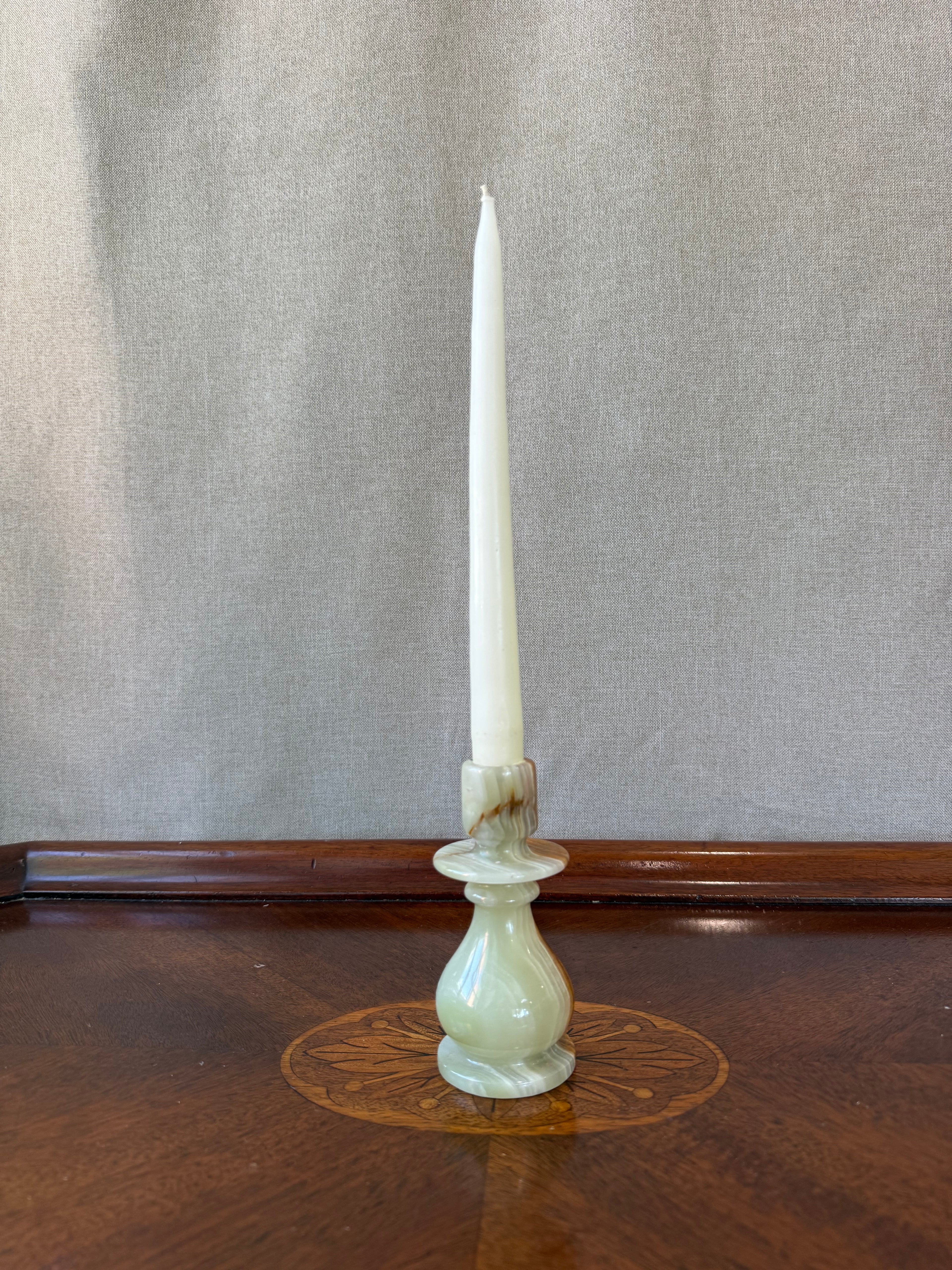 Vintage Handcrafted Onyx Candlestick Holder