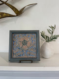 Vintage Batchelder Pasadena Art Pottery Tile 6" Tudor Rose Flower Craftsman Mission Stamped