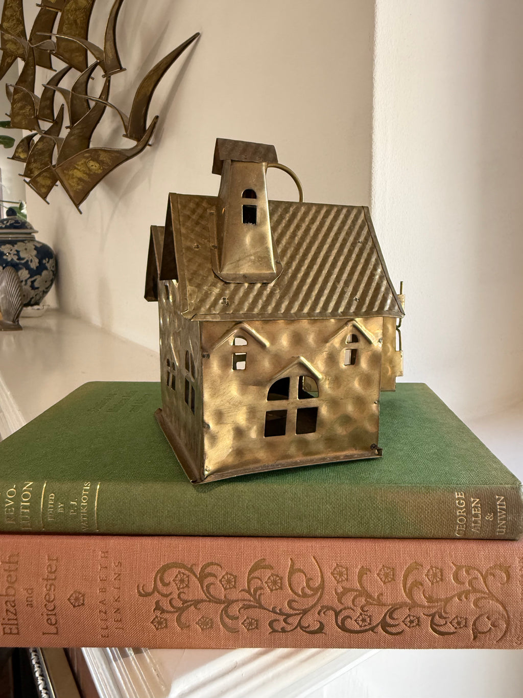 MCM Brass Hanging Cottage Candle Holder
