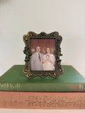 Vintage Ornate Brass-Tone Mini Picture Frame 4x5
