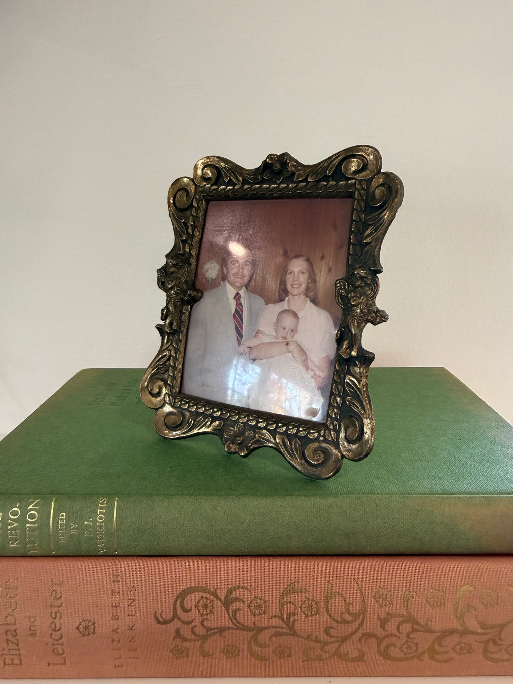 Vintage Ornate Brass-Tone Mini Picture Frame 4x5