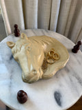 Vintage Cast Iron Horse Head Catchall Tray - Equestrian Valet Trinket Dish
