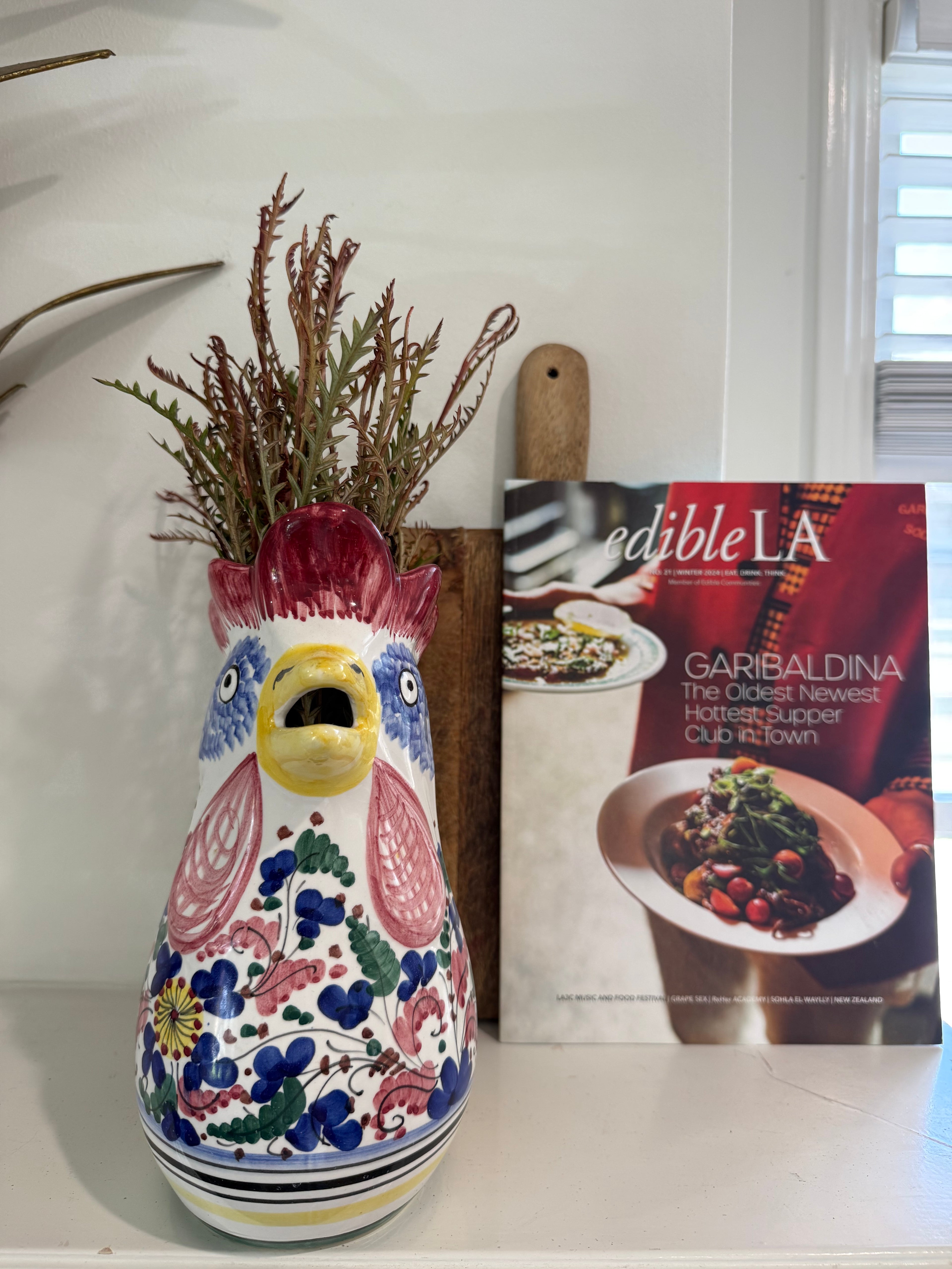 Hand-Painted Deruta Rooster Pitcher “Gallo Jug”