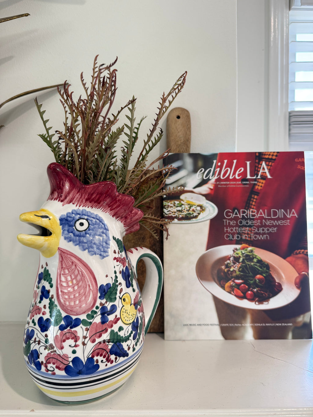 Hand-Painted Deruta Rooster Pitcher “Gallo Jug”