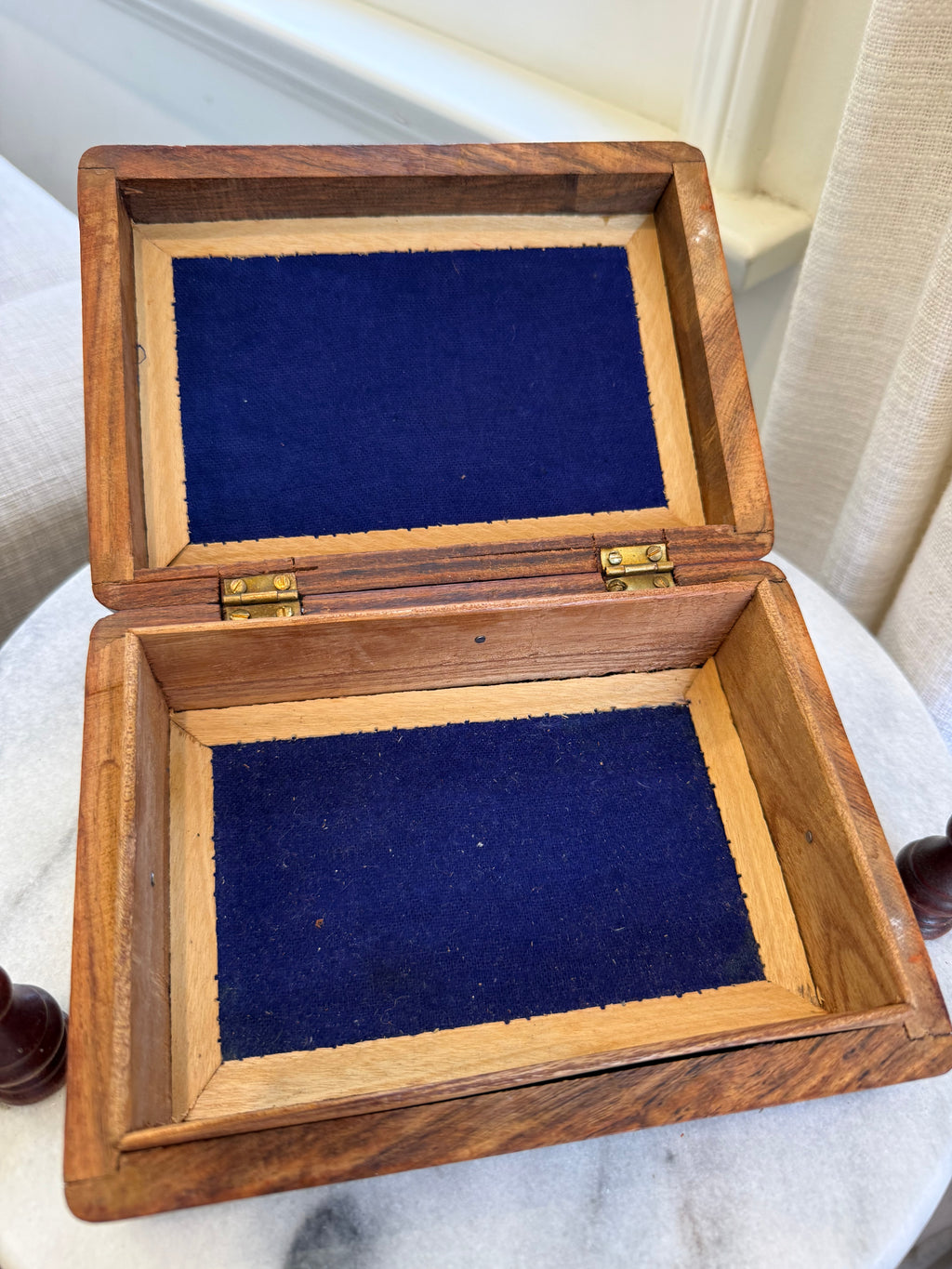 Vintage Hand-Carved Floral Wood Keepsake Box