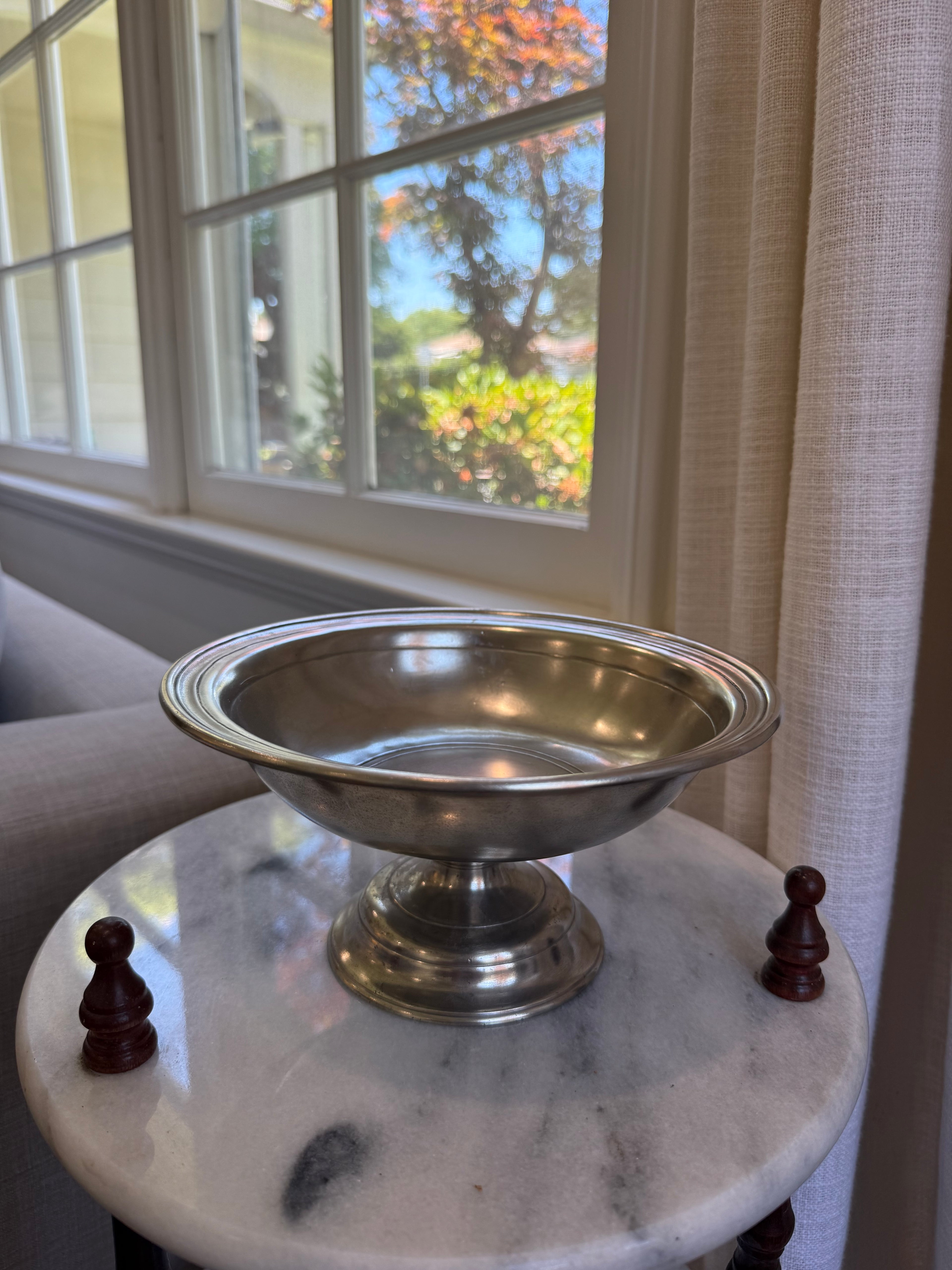 MATCH Pewter Italy Cosi Tabellini Pedestal Serving Bowl, Footed