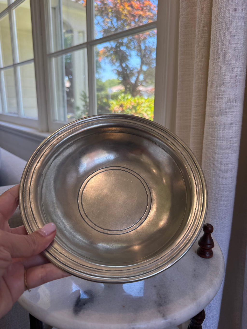 MATCH Pewter Italy Cosi Tabellini Pedestal Serving Bowl, Footed