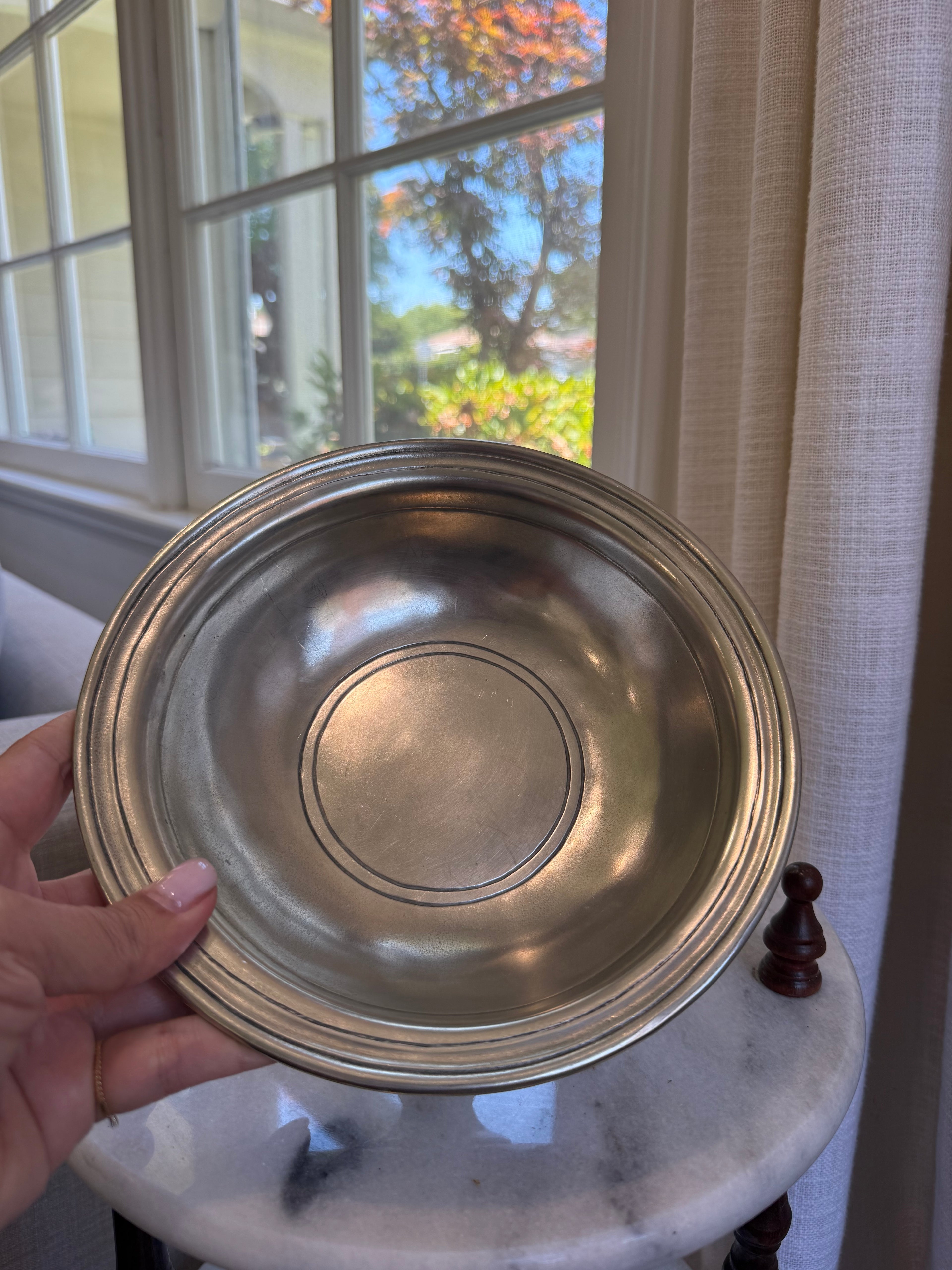 MATCH Pewter Italy Cosi Tabellini Pedestal Serving Bowl, Footed