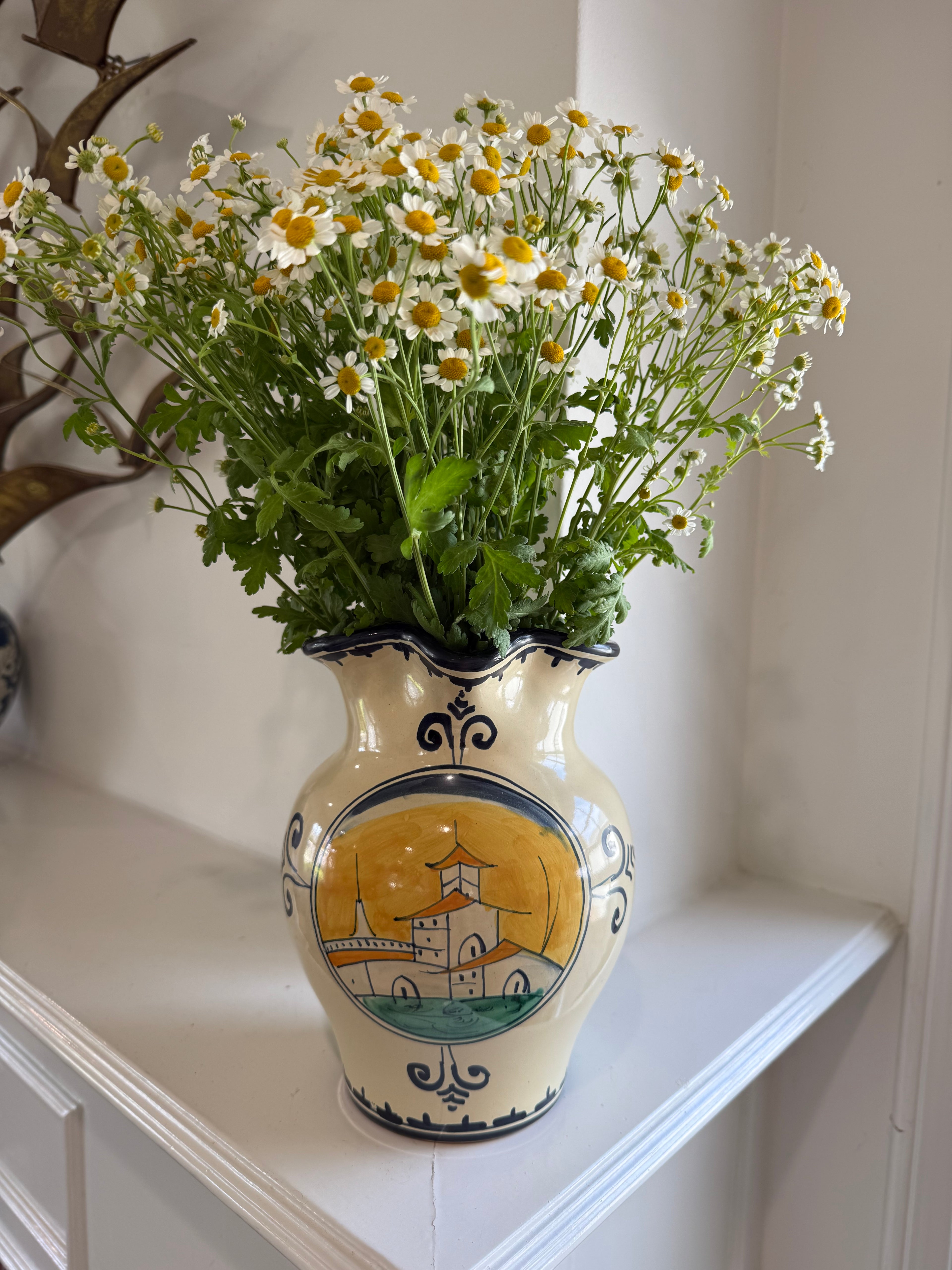 Vintage Corso dei Fiori “Casolare” Hand-Painted Italian Pitcher, c. 1980s