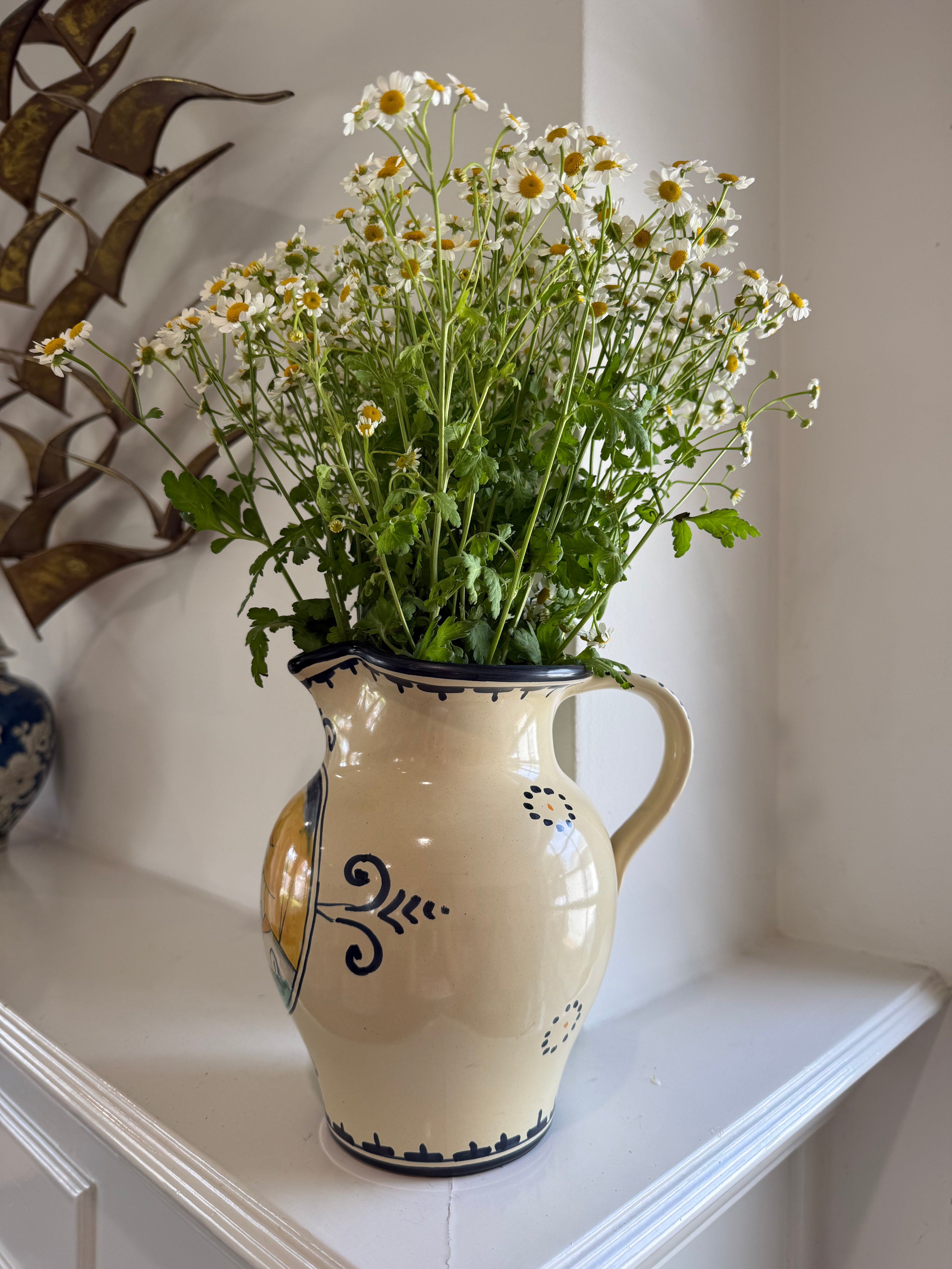 Vintage Corso dei Fiori “Casolare” Hand-Painted Italian Pitcher, c. 1980s