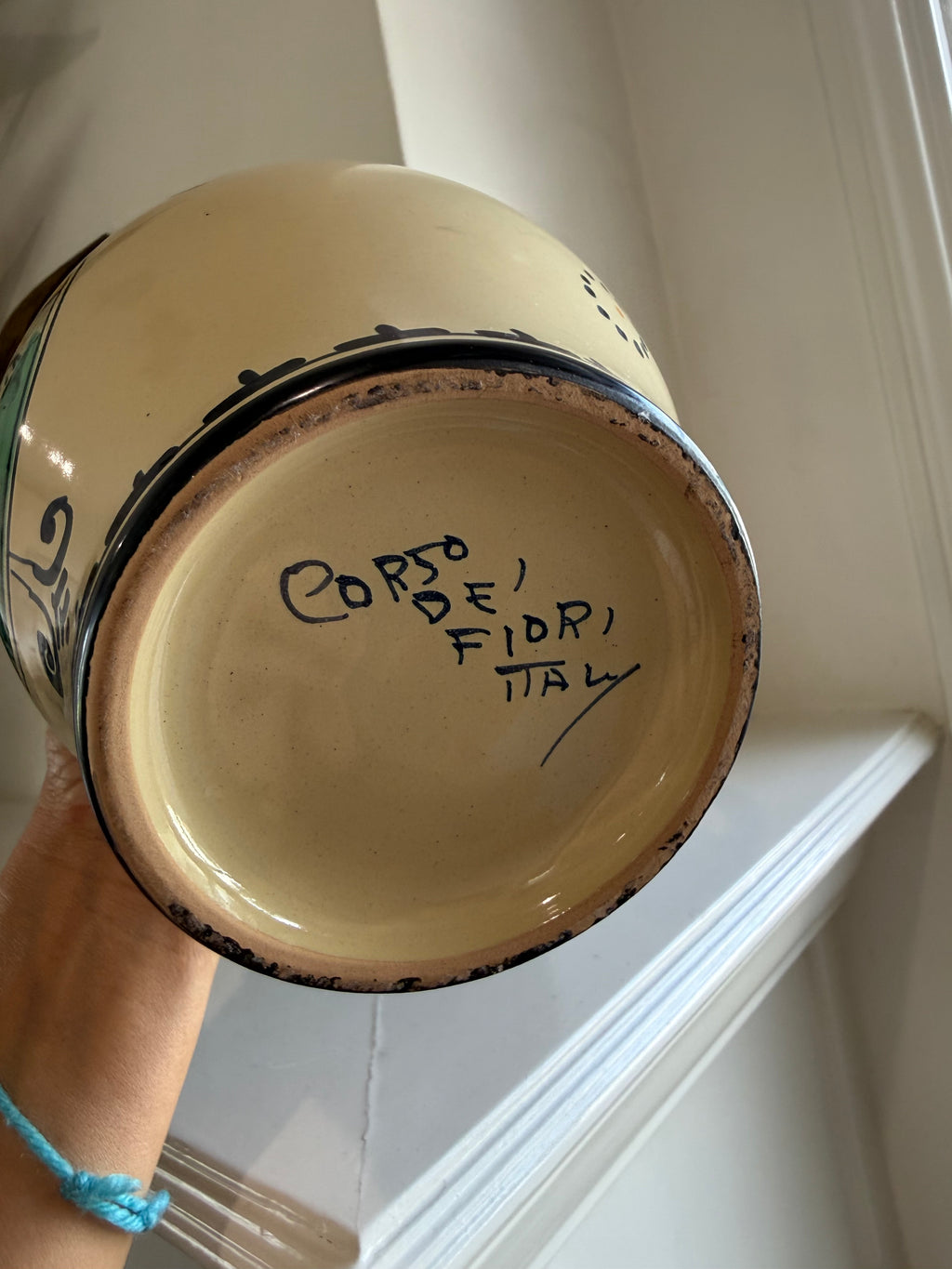 Vintage Corso dei Fiori “Casolare” Hand-Painted Italian Pitcher, c. 1980s