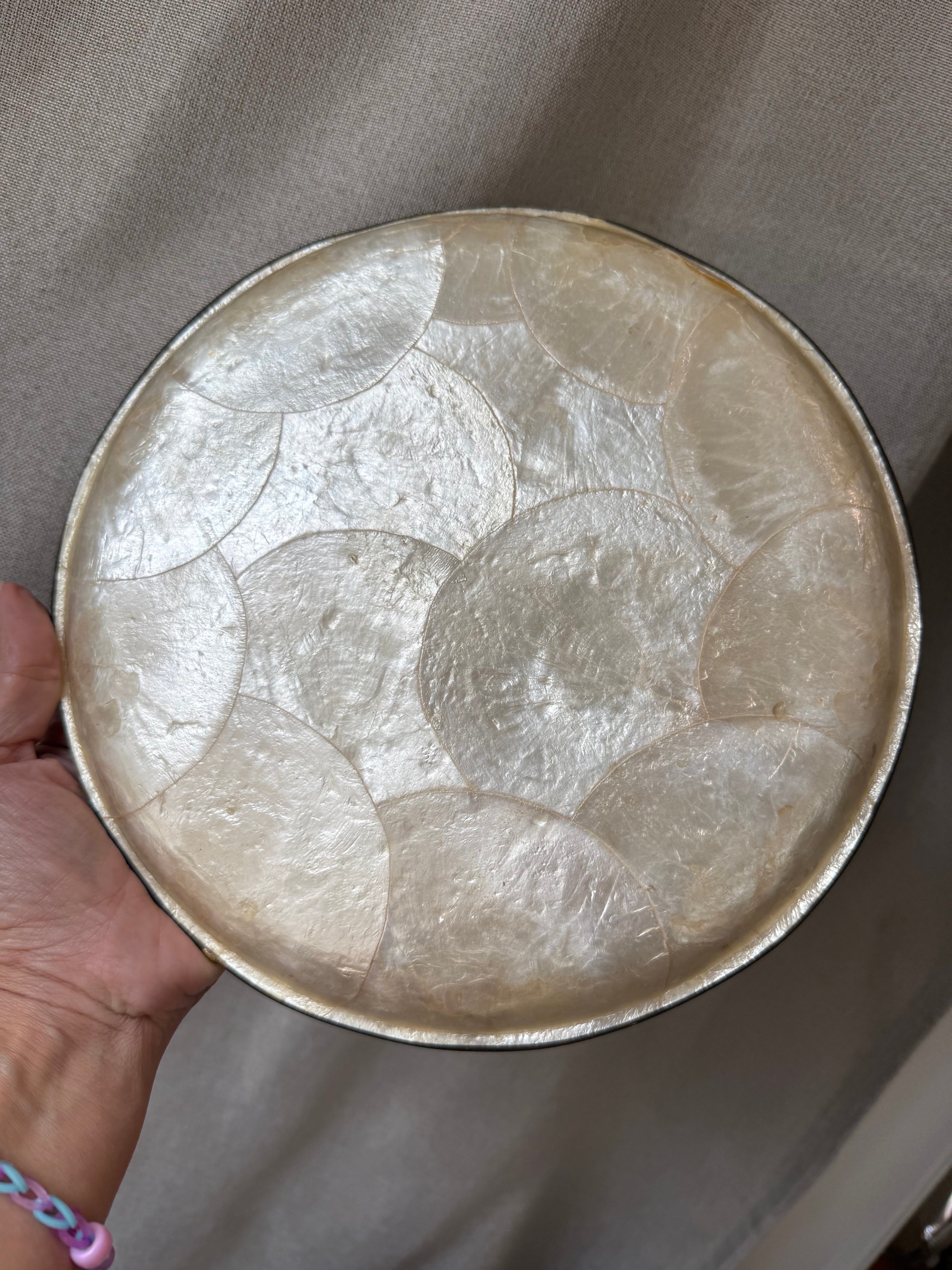 Vintage Capiz Shell Decorative Plate