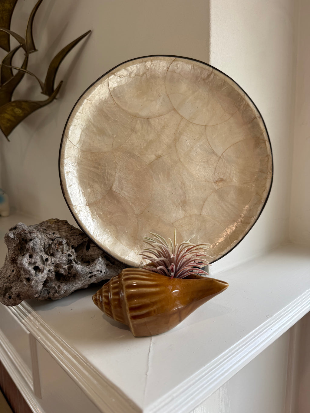 Vintage Ceramic Seashell Bud Vase