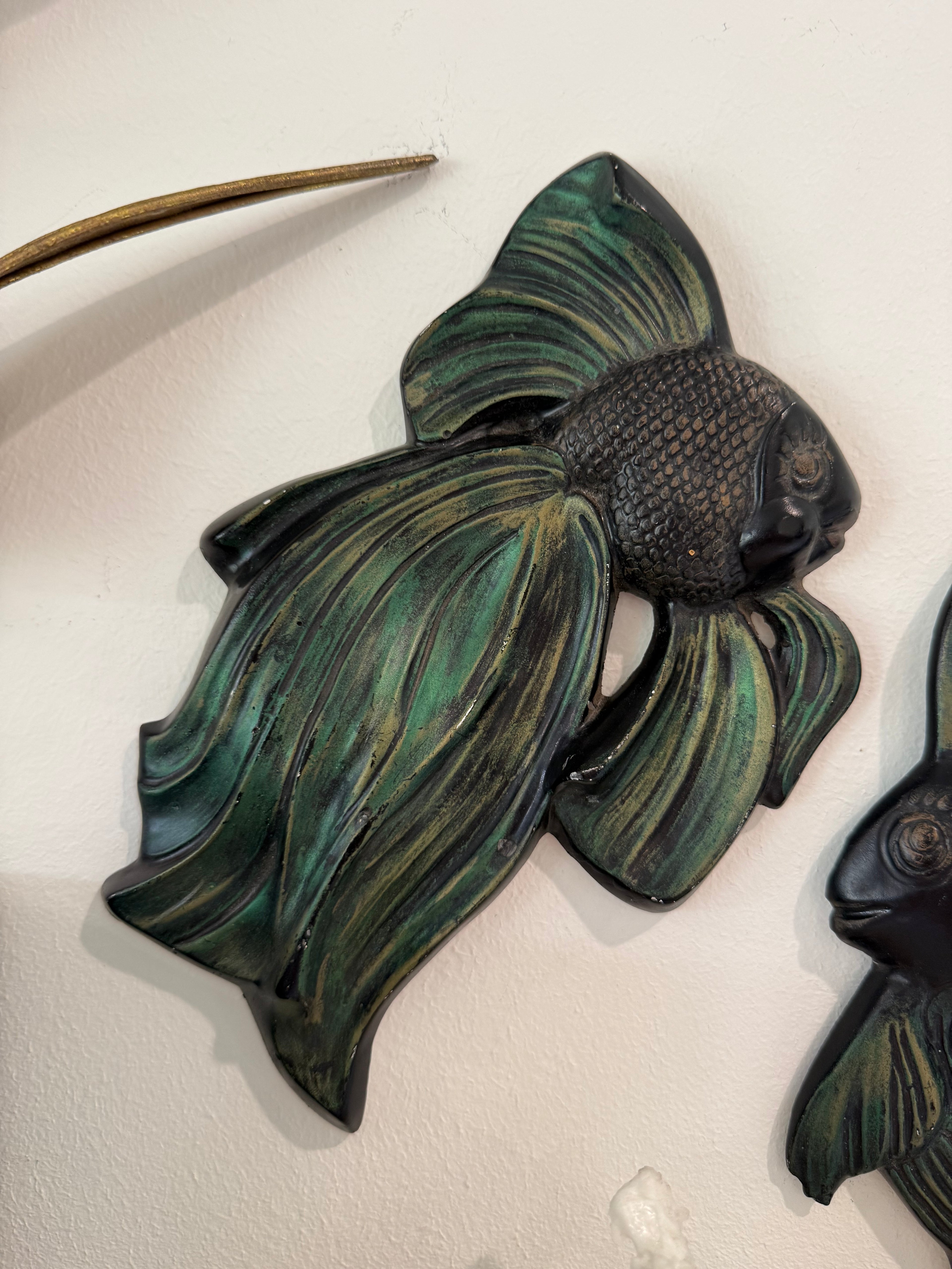 Vintage 1950s Miller Studio “Mr. and Mrs. Fish” Chalkware Wall Plaque