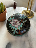 Vintage Floral Cloisonné Enamel Bowl