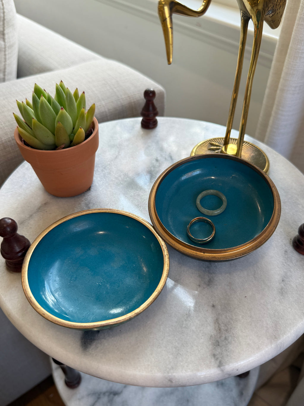 Vintage Floral Cloisonné Enamel Bowl