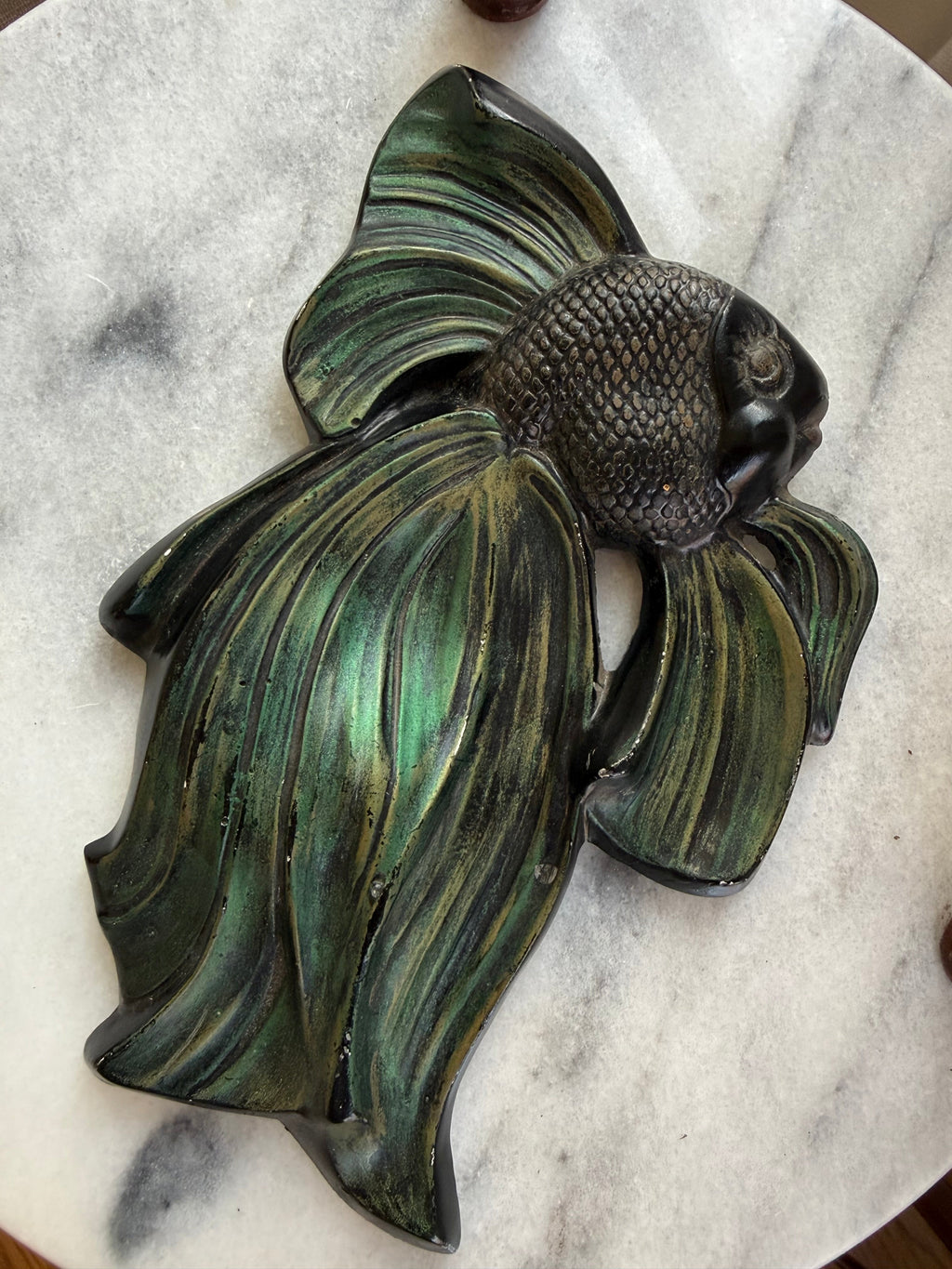 Vintage 1950s Miller Studio “Mr. and Mrs. Fish” Chalkware Wall Plaque