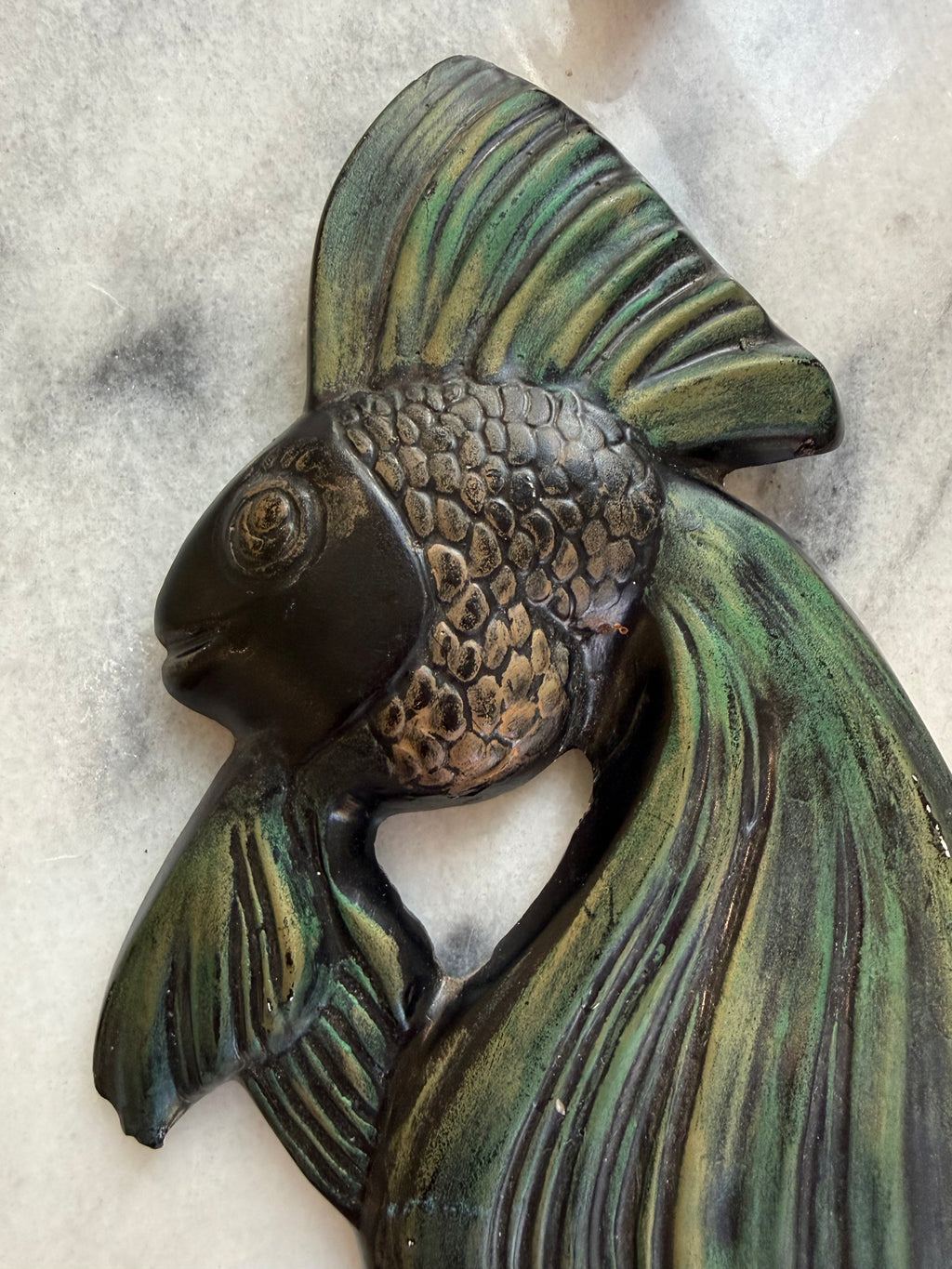 Vintage 1950s Miller Studio “Mr. and Mrs. Fish” Chalkware Wall Plaque