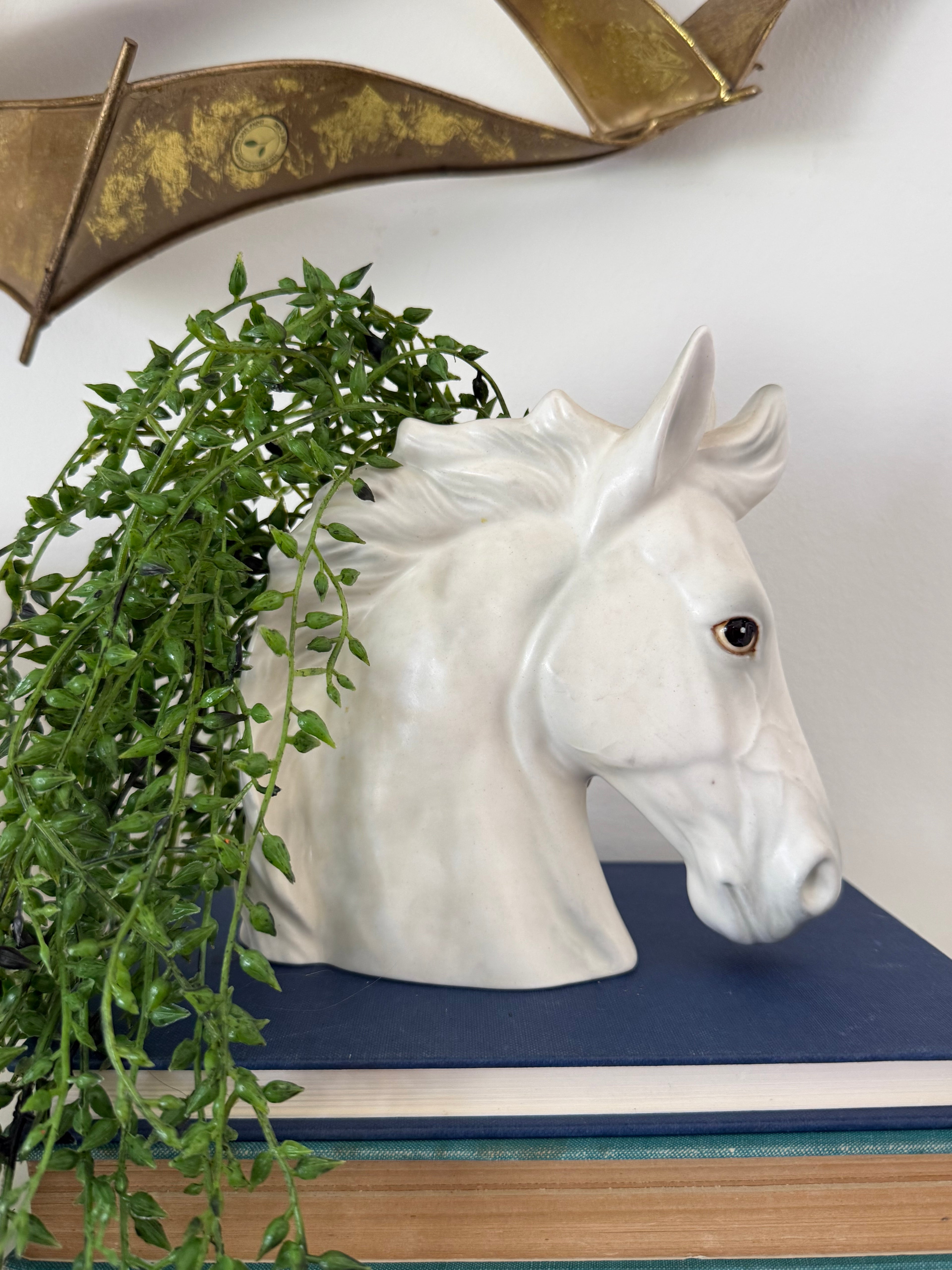 Vintage Napco-Style Ceramic Horse Head Vase, Made in Japan