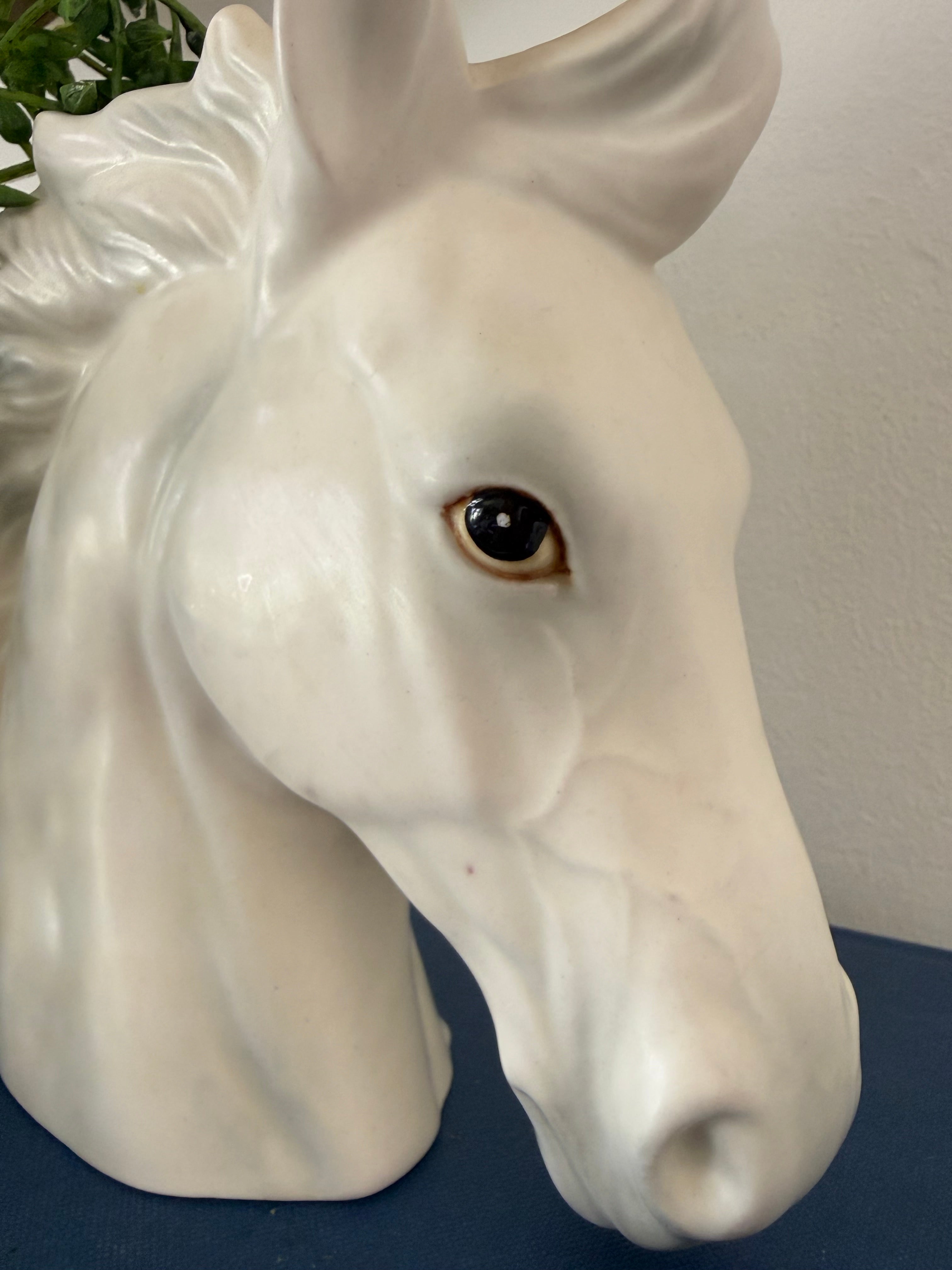 Vintage Napco-Style Ceramic Horse Head Vase, Made in Japan