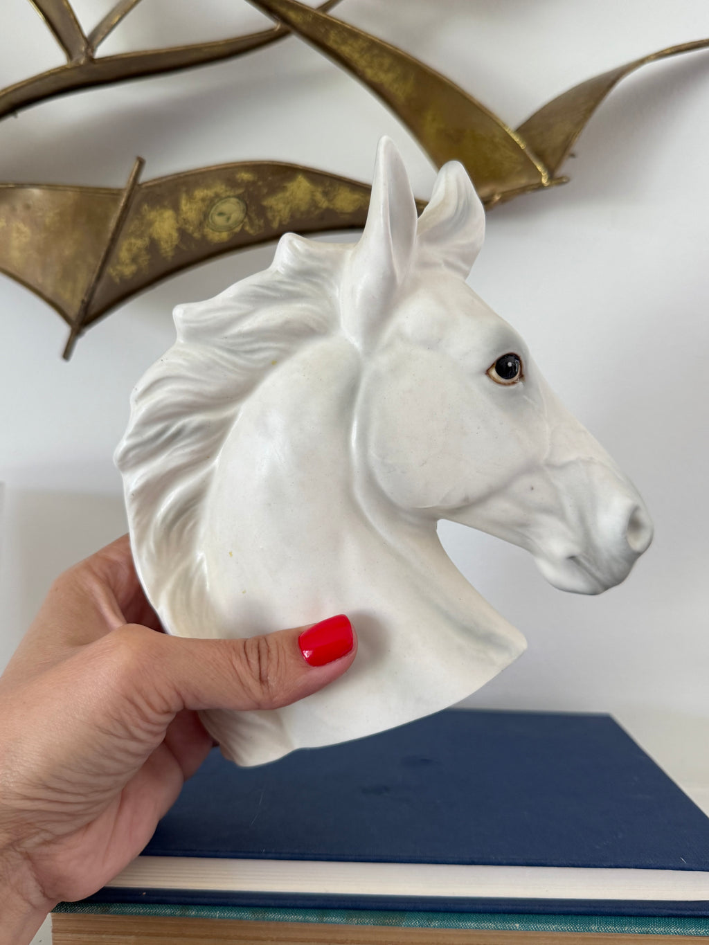 Vintage Napco-Style Ceramic Horse Head Vase, Made in Japan