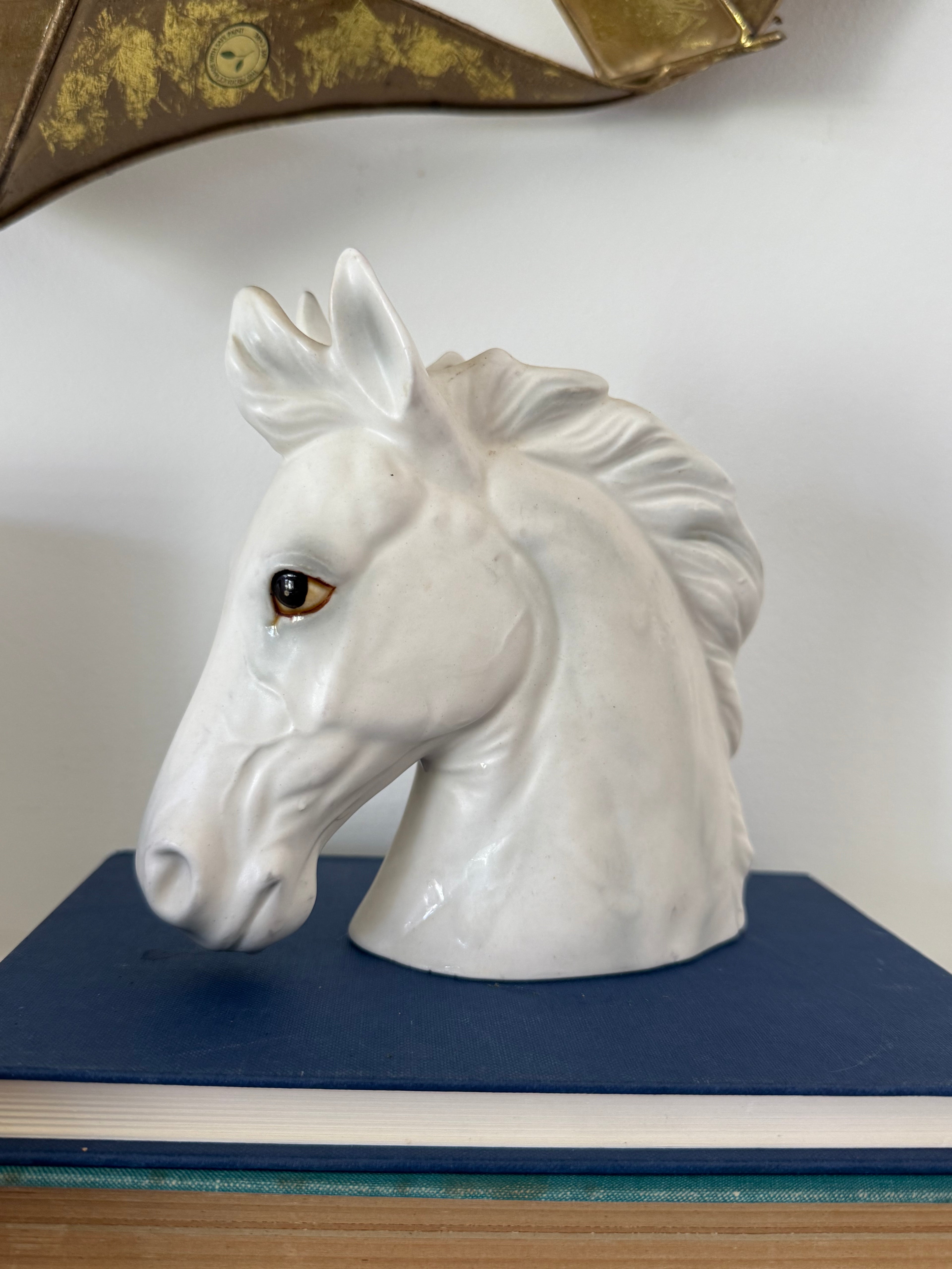 Vintage Napco-Style Ceramic Horse Head Vase, Made in Japan