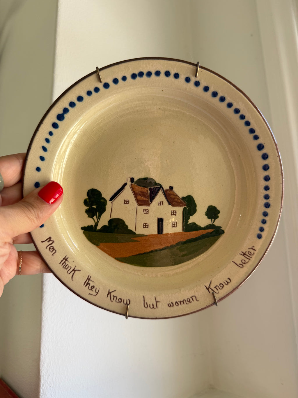 Vintage Watcombe Torquay Pottery “Women Know Better” Motto Ware Plate