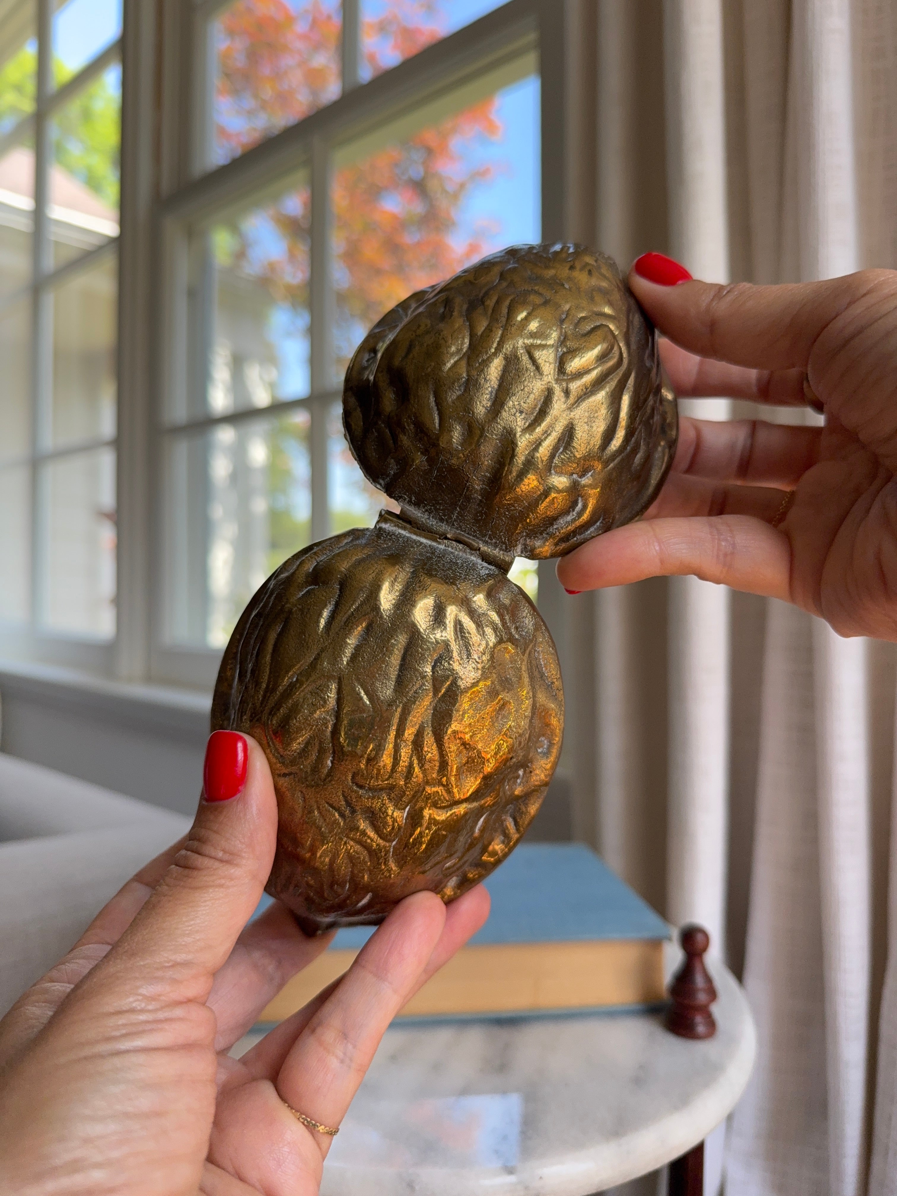 Vintage Brass Walnut Nutcracker