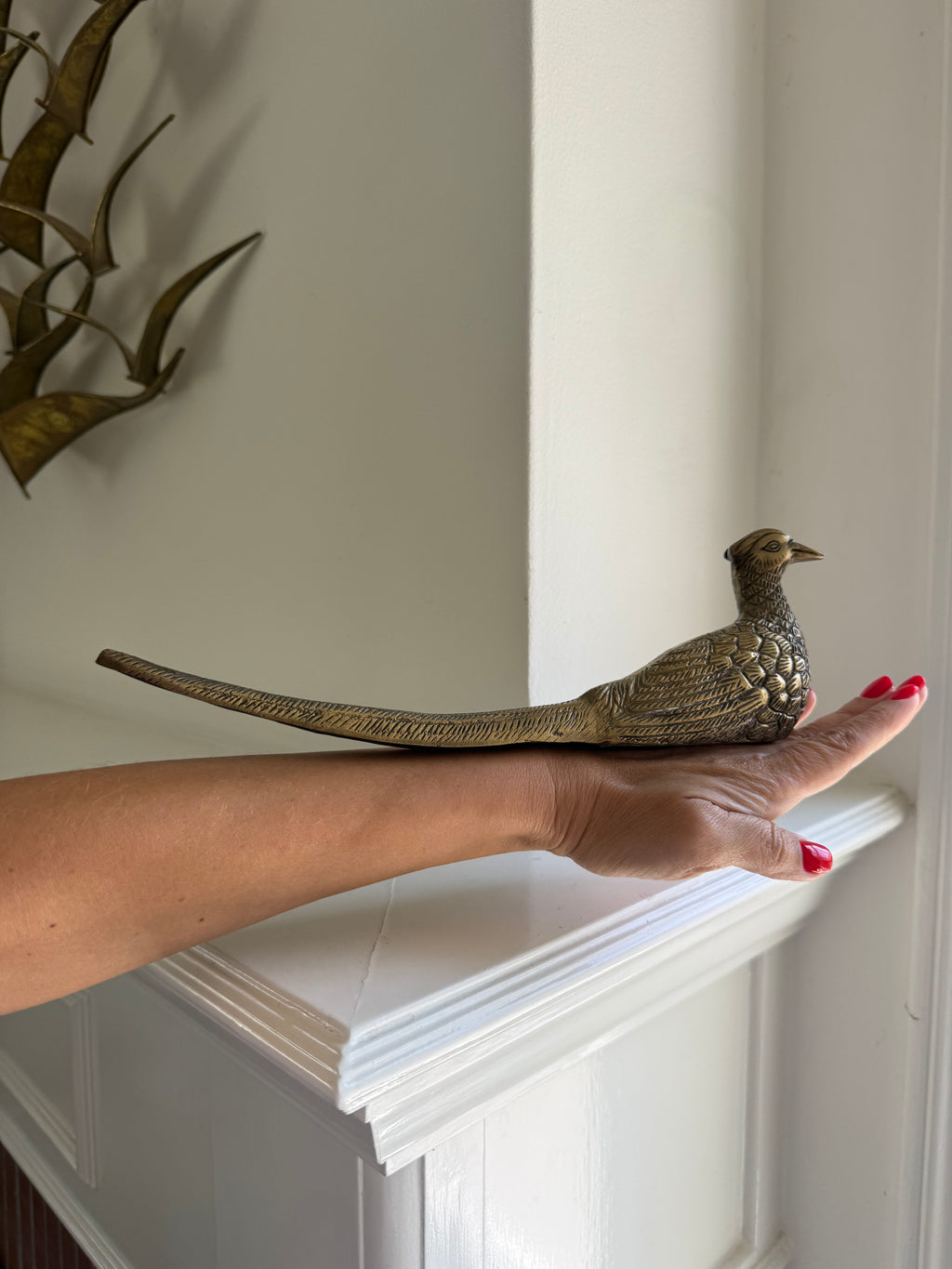 Vintage Mid-Century Solid Brass Pheasant