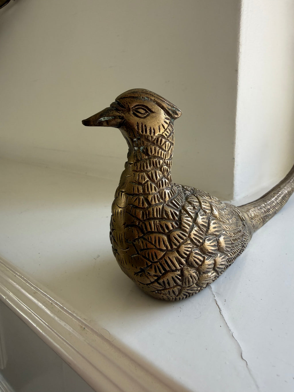 Vintage Mid-Century Solid Brass Pheasant