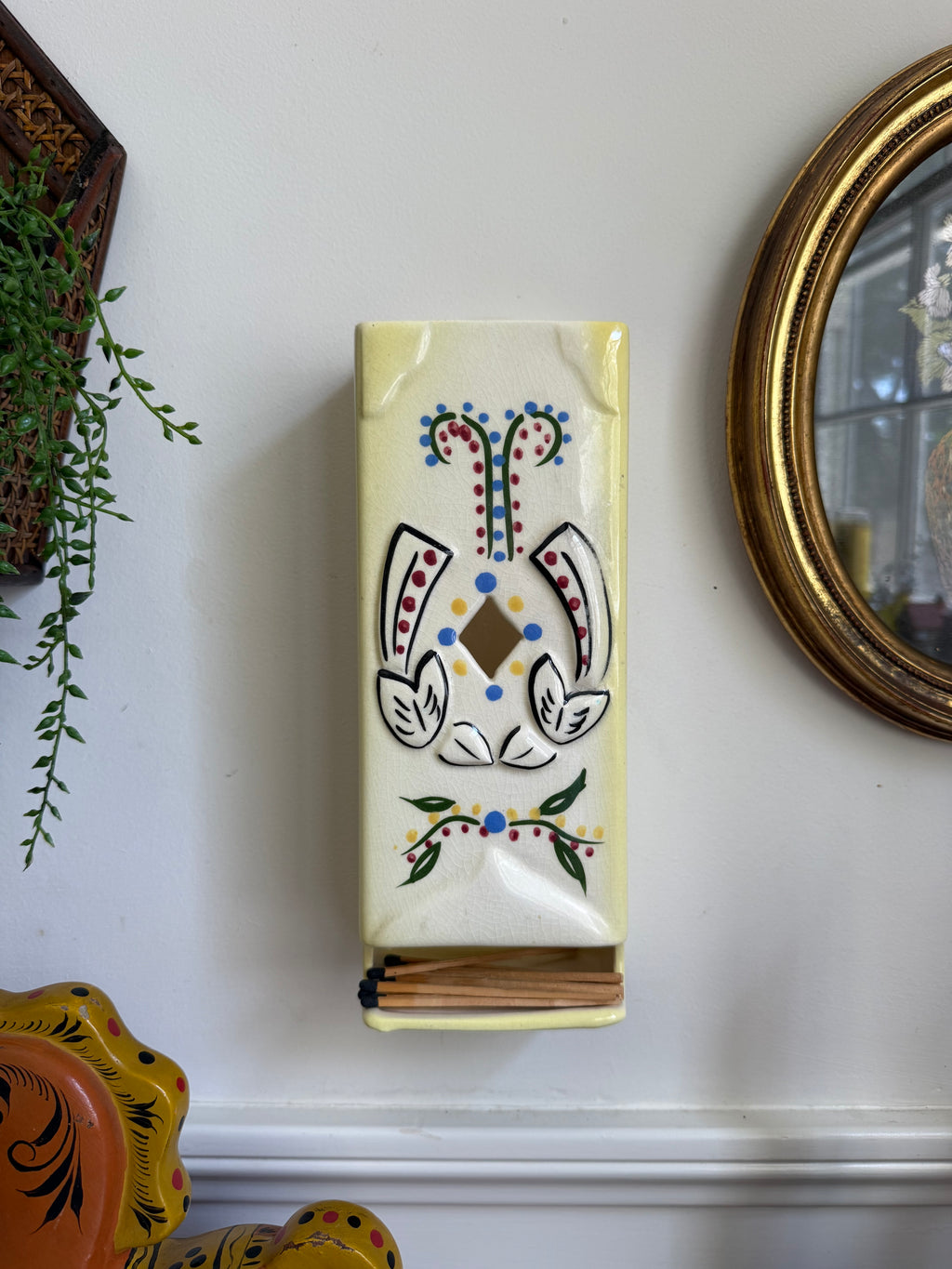 Vintage DeForest of California Pottery Matchbox Dispenser
