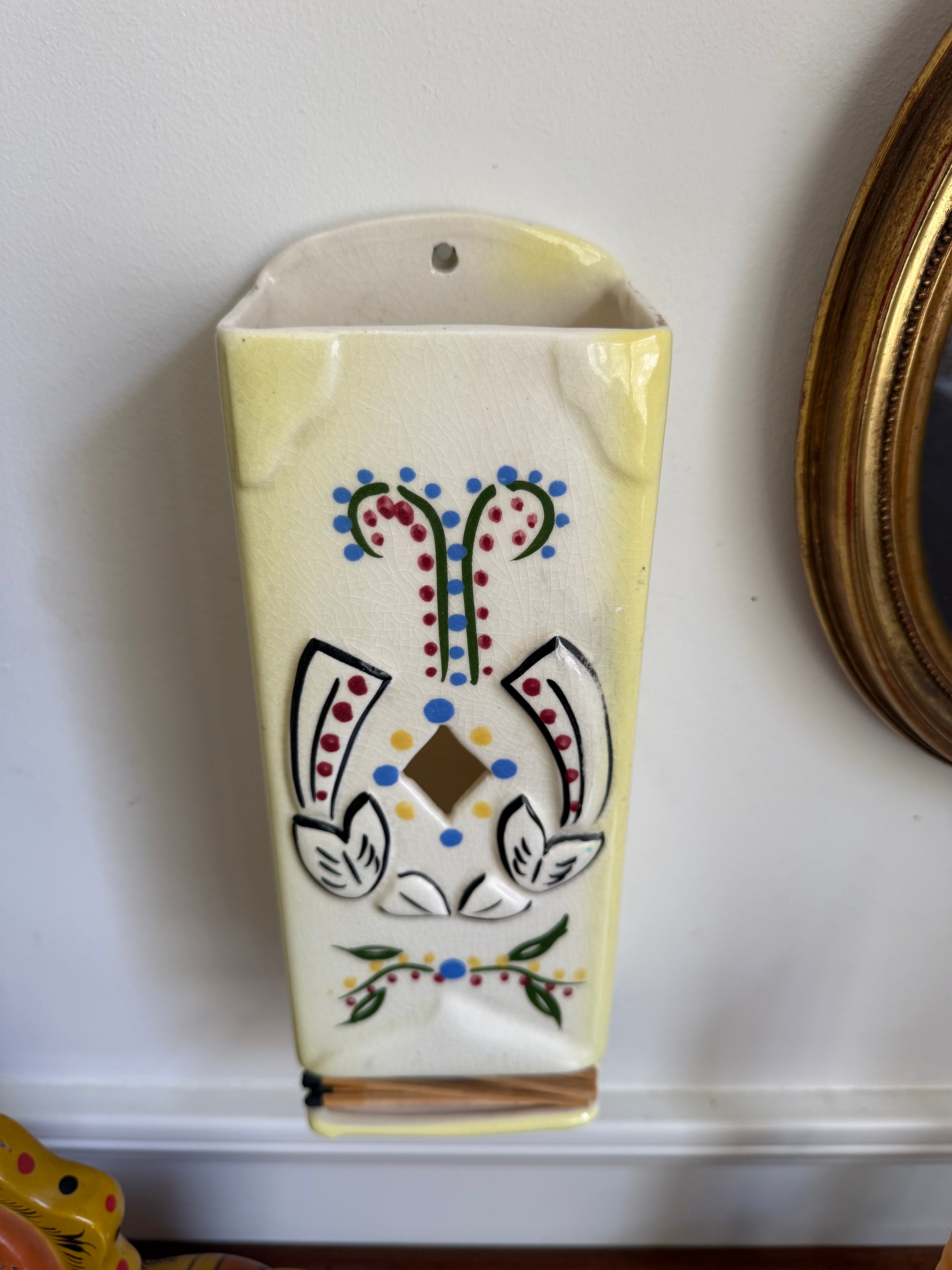 Vintage DeForest of California Pottery Matchbox Dispenser