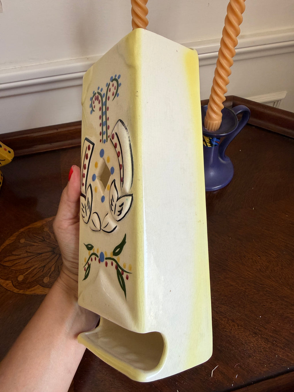 Vintage DeForest of California Pottery Matchbox Dispenser