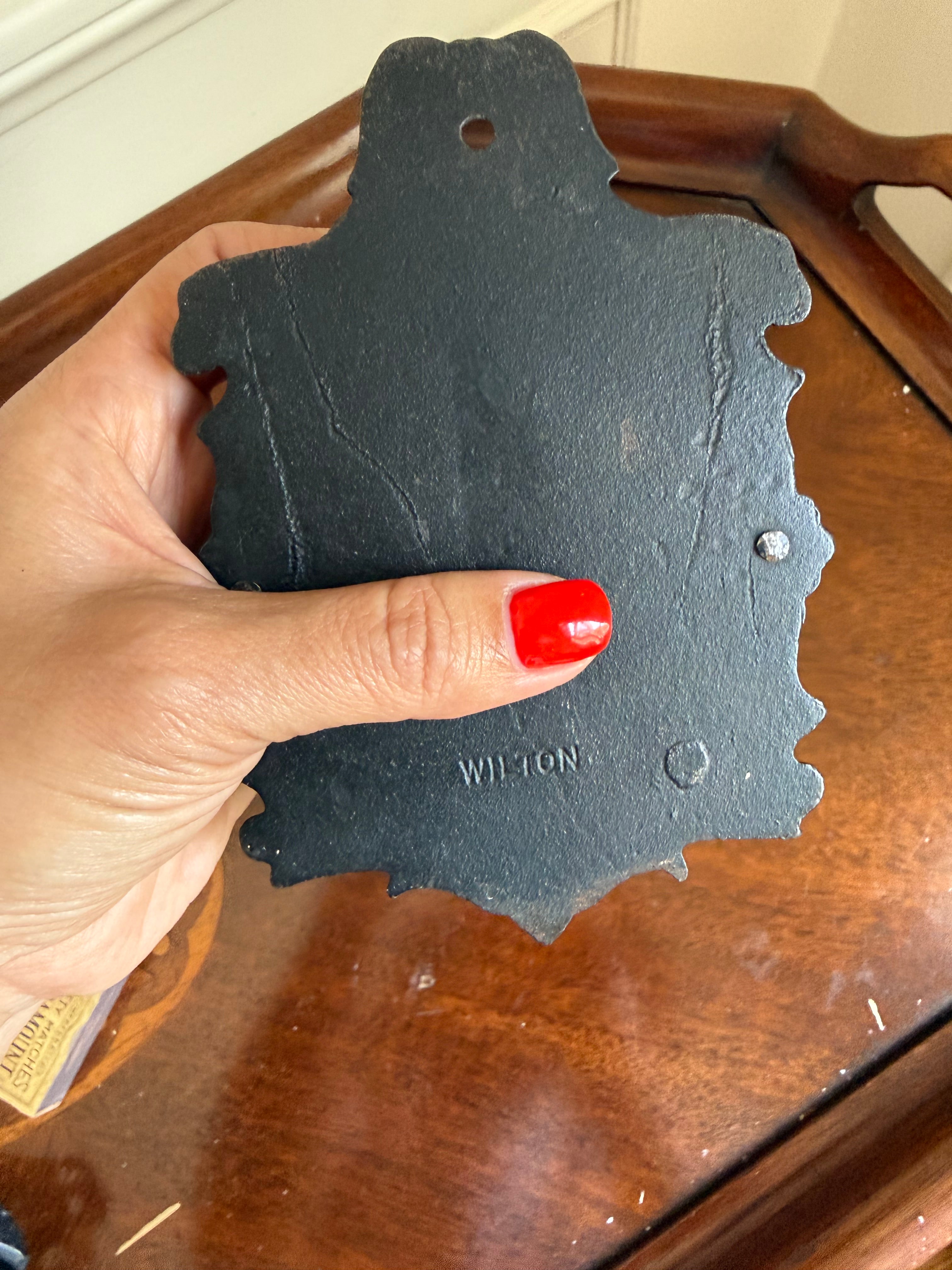 Vintage Wilton Ornate Cast Iron Wall Match Holder
